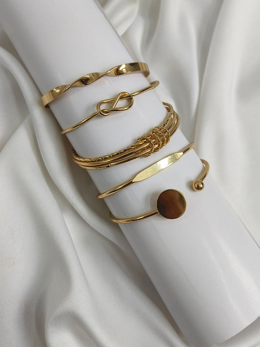 Aureva Layers Gold Plated Bracelet Set