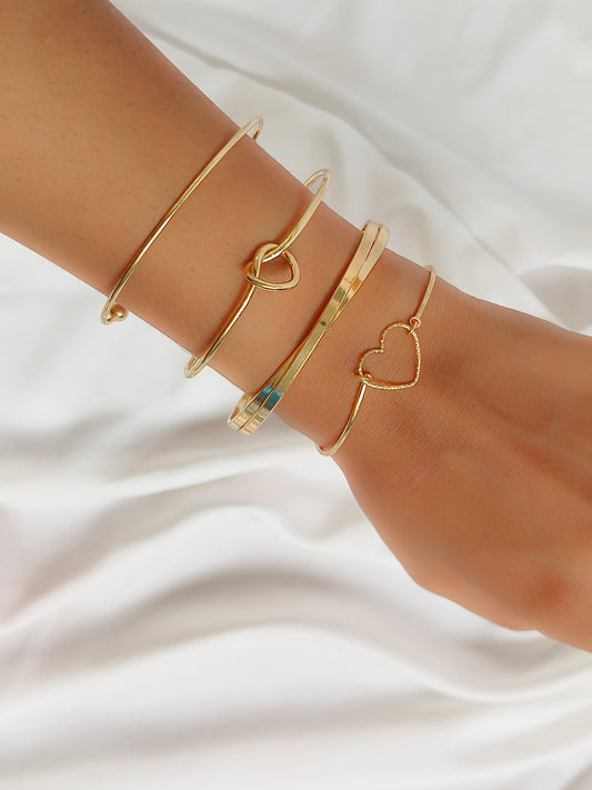 Hearts of Gold Bracelet Set