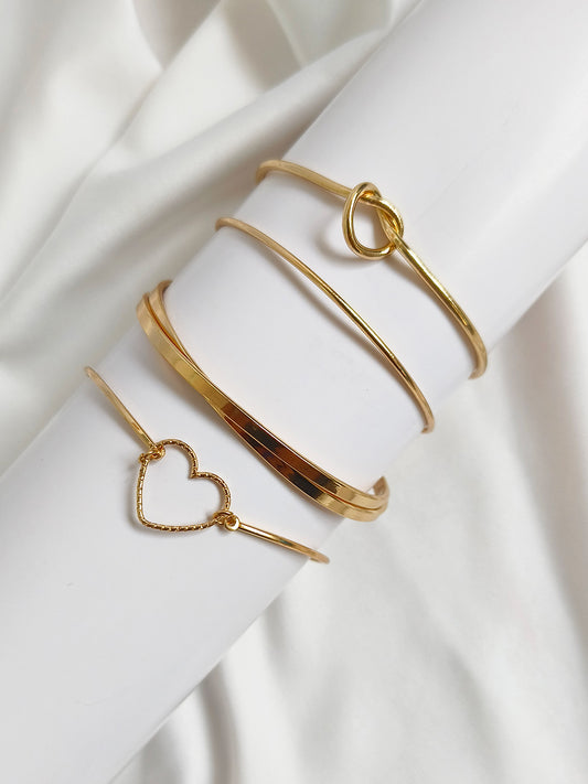 Hearts of Gold Bracelet Set