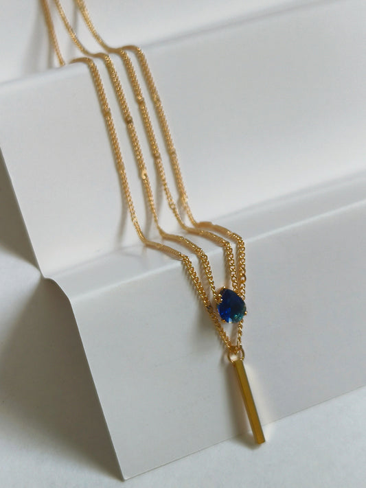 Blue Stone Layered Necklace