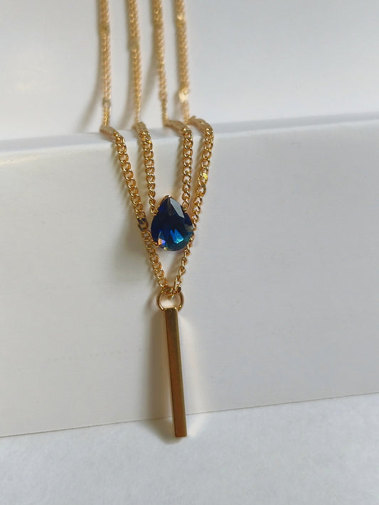 Blue Stone Layered Necklace