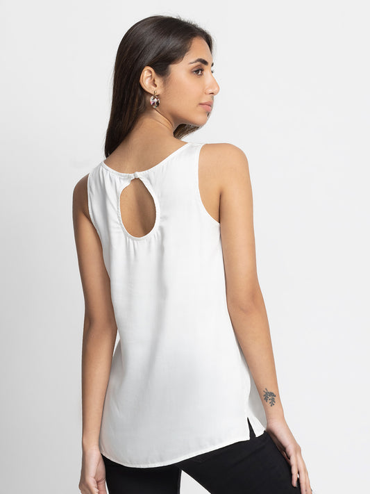 White Keyhole Tank Top from Shaye , Top for women