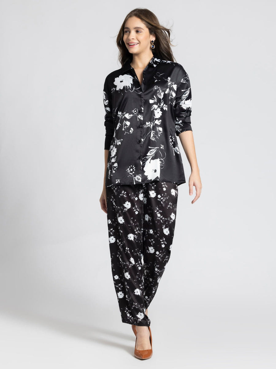 White floral coord set from Shaye India , Coord Set for women
