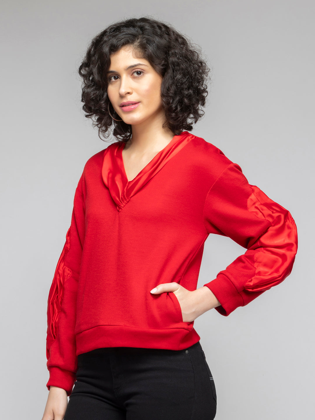 Passione V neck Sweatshirt from Shaye India , Sweatshirt for women