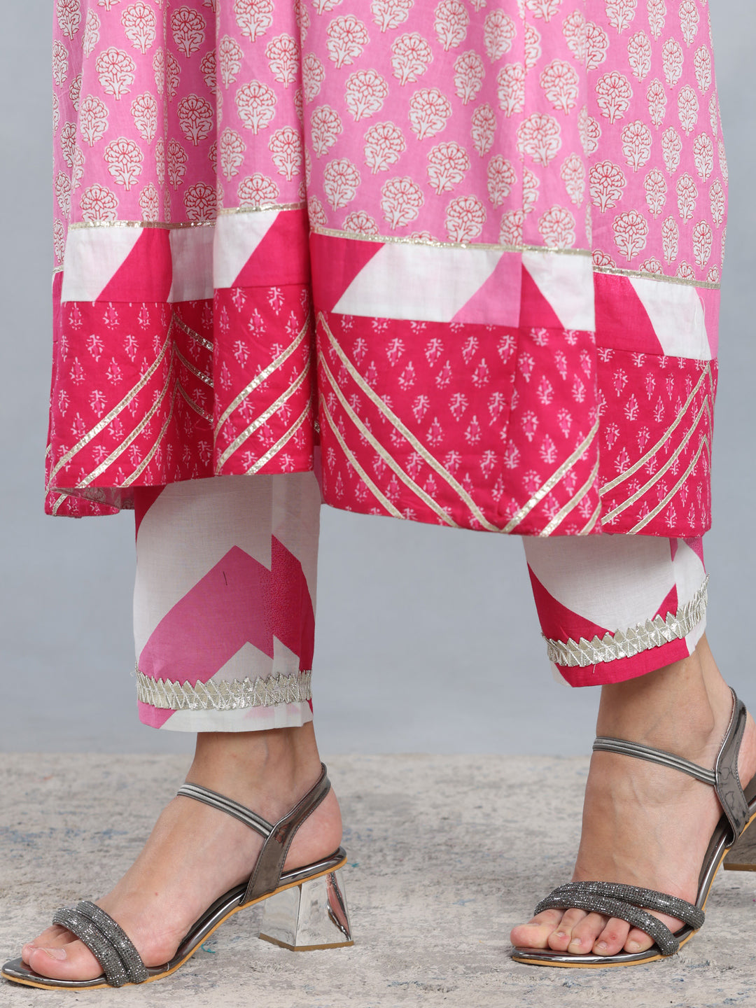 Pink Anarkali Kurta Set from Shaye , Kurta Pajama 2 piece set for women
