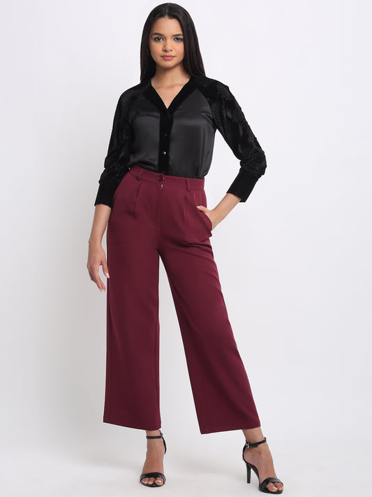Burgundy Pants from Shaye India , Trouser for women