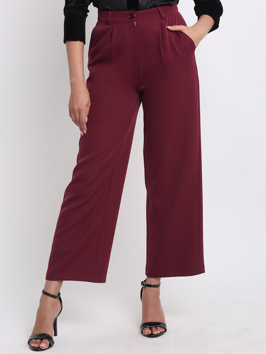 Burgundy Pants from Shaye India , Trouser for women