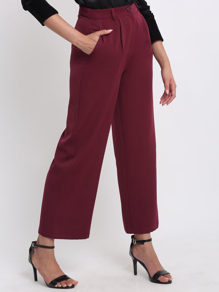 Burgundy Pants from Shaye India , Trouser for women