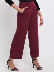 Burgundy Pants from Shaye India , Trouser for women