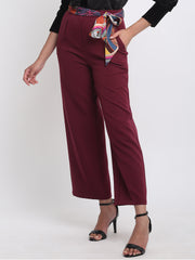 Burgundy Pants from Shaye India , Trouser for women