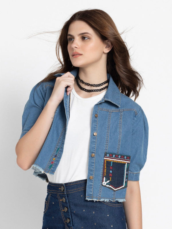 Denim Crop Shirt from Shaye , Shirt for women
