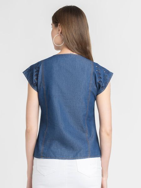 Taylor denim Top from Shaye India , Top for women