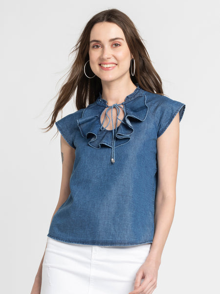 Aurora Denim Top from Shaye India , Top for women