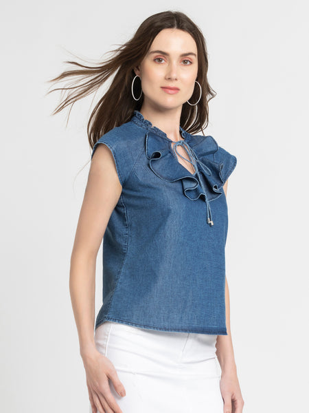 Aurora Denim Top from Shaye India , Top for women