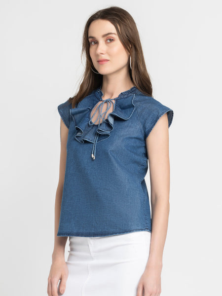 Aurora Denim Top from Shaye India , Top for women