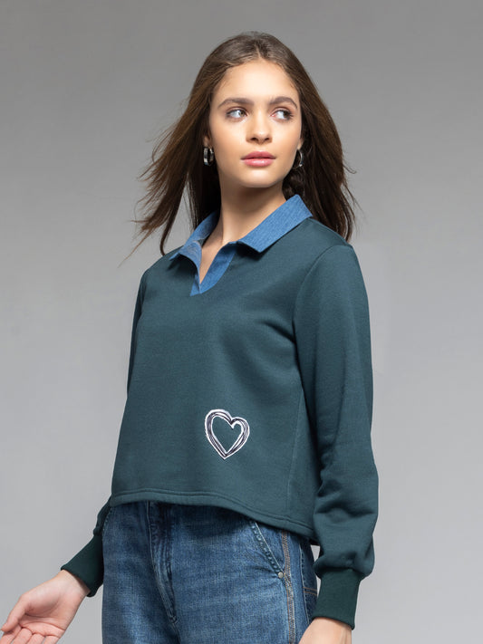 Hearted Sweatshirt from Shaye India , Sweatshirt for women