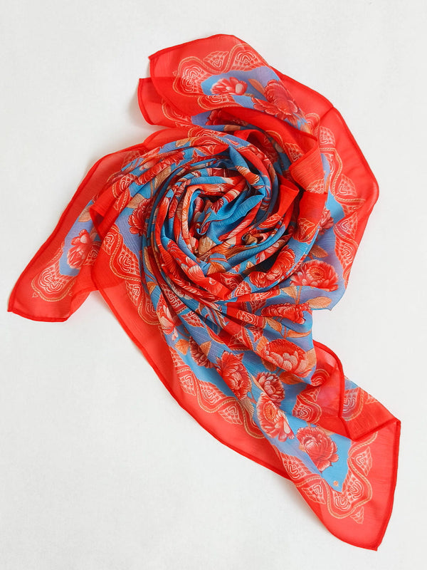 Azure Bloom Scarf from Shaye India , Scarf for women