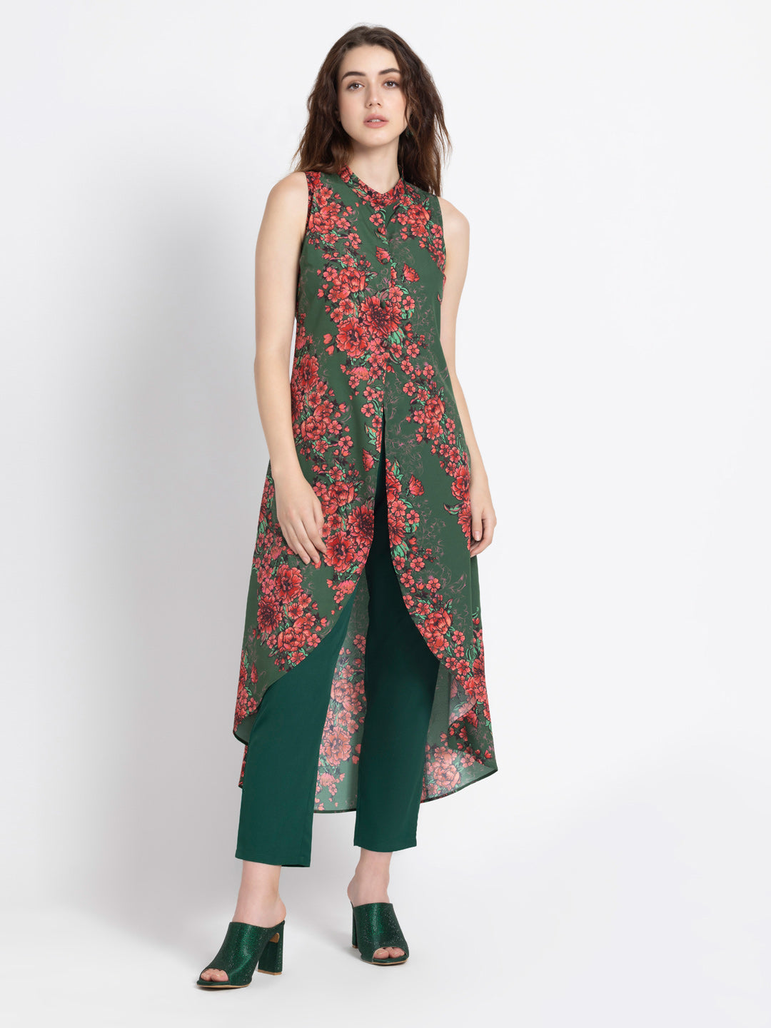 Floral Print Flowy Kurta Set from Shaye , Kurta Pajama 2 piece set for women