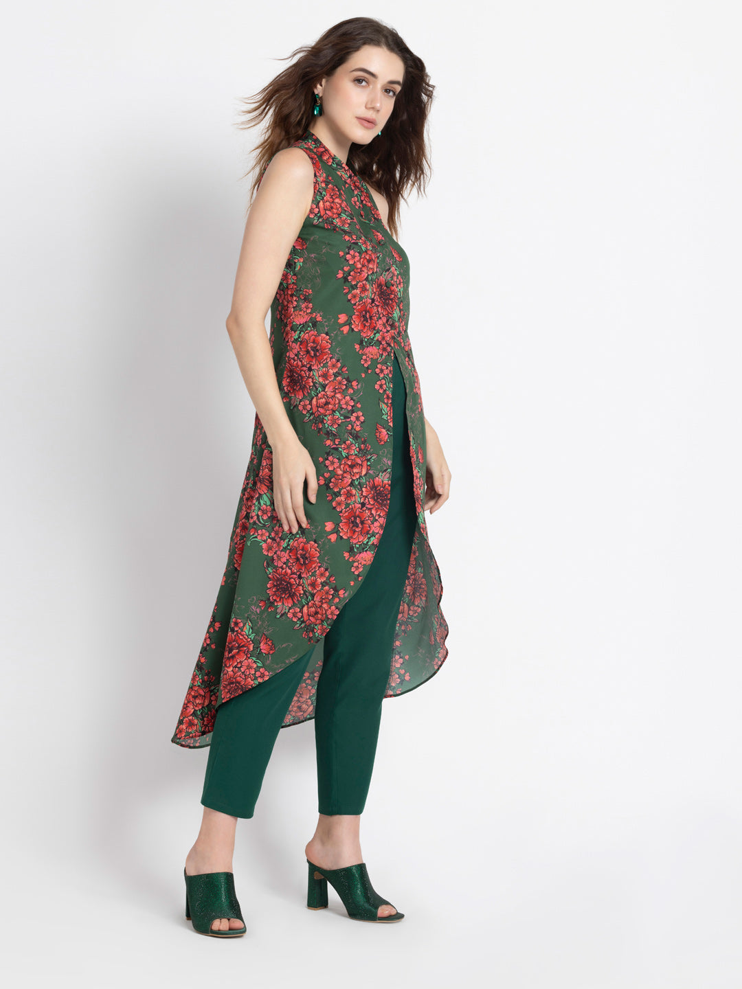 Floral Print Flowy Kurta Set from Shaye , Kurta Pajama 2 piece set for women