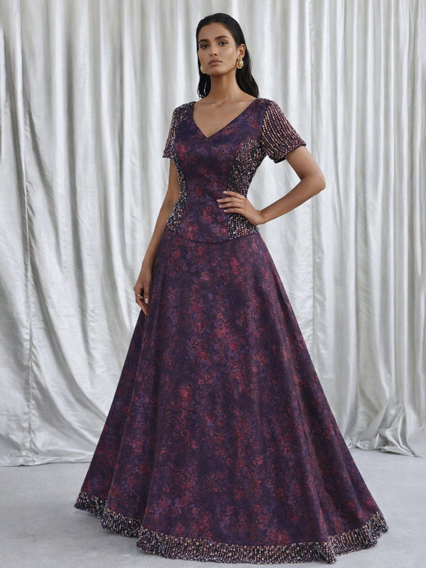 Bouquet Skirt and Cropped Top Set from Shaye India , Co-ord set for women