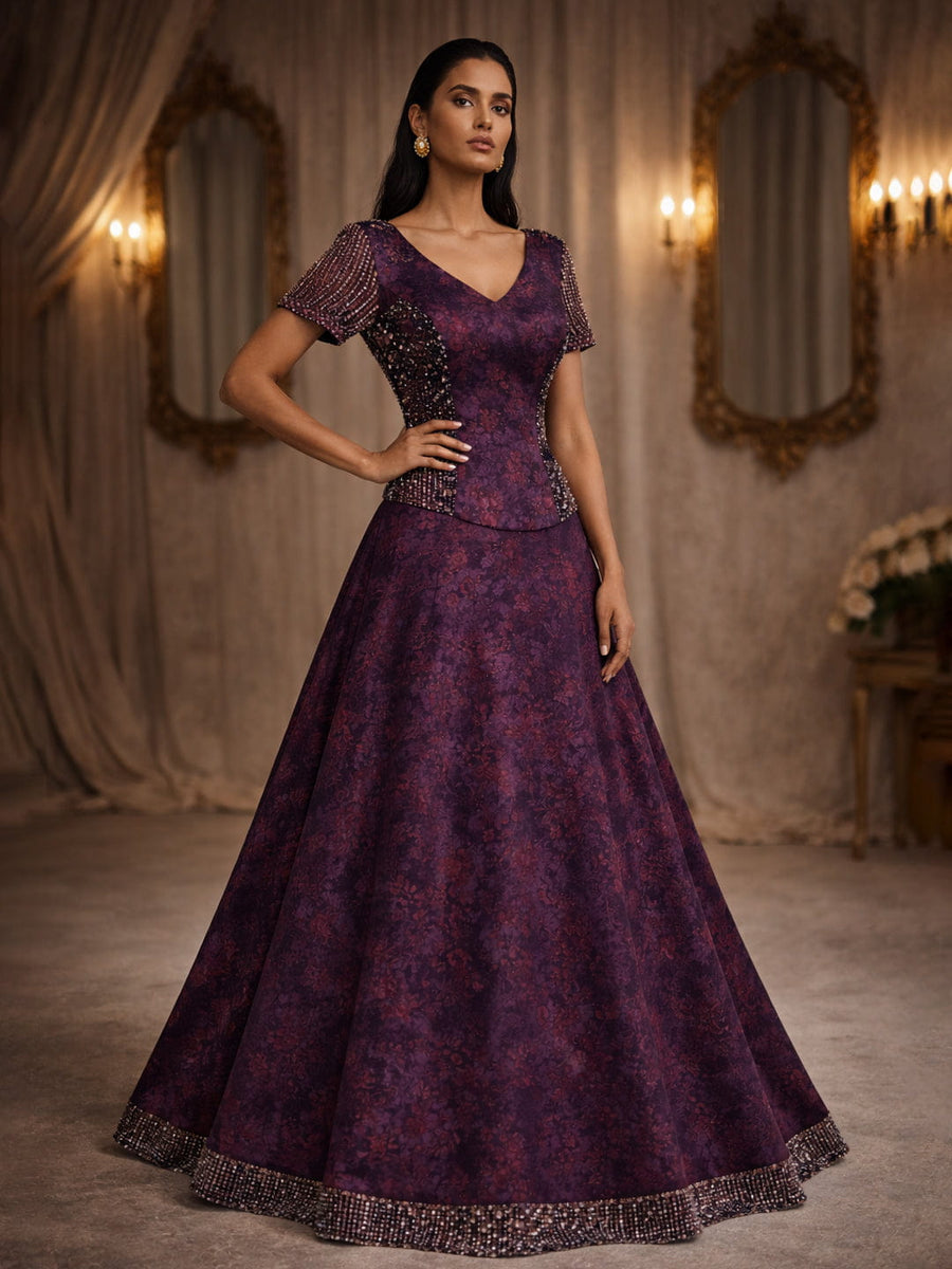 Bouquet Skirt and Cropped Top Set from Shaye India , Co-ord set for women