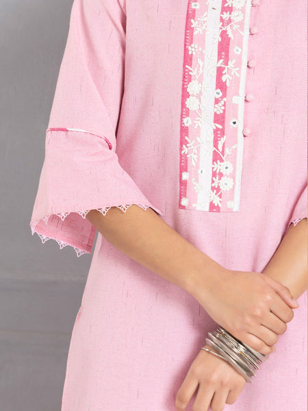 Pink Embroidered Kurta & Palazzo Set from Shaye , Kurta Set for women
