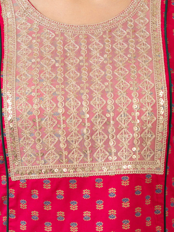 Embroidered Yoke Printed Long Kurta Set With Dupatta from Shaye , Kurta Set for women