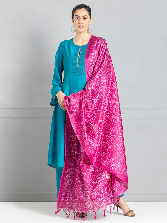 Teal Blue Embellished Yoke Straight Kurta Set from Shaye , Kurta Set for women