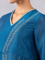 Teal Luxe Embroidered Anarkali kurta Set With Dupatta from Shaye , Kurta Pajama 2 piece set for women