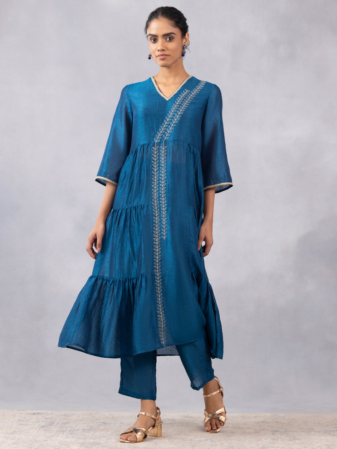 Teal Luxe Embroidered Anarkali kurta Set With Dupatta from Shaye , Kurta Pajama 2 piece set for women