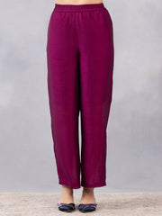 Purple Luxe Straight Pant from Shaye India , Pants for women