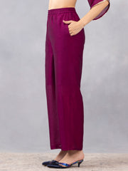 Purple Luxe Straight Pant from Shaye India , Pants for women