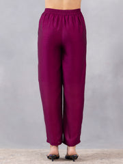 Purple Luxe Straight Pant from Shaye India , Pants for women