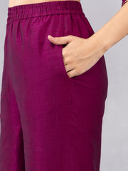 Purple Luxe Straight Pant from Shaye India , Pants for women