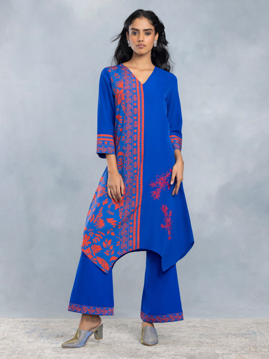 A-line Asymmetric Embroidered Kurta Set from Shaye , Kurta Set for women