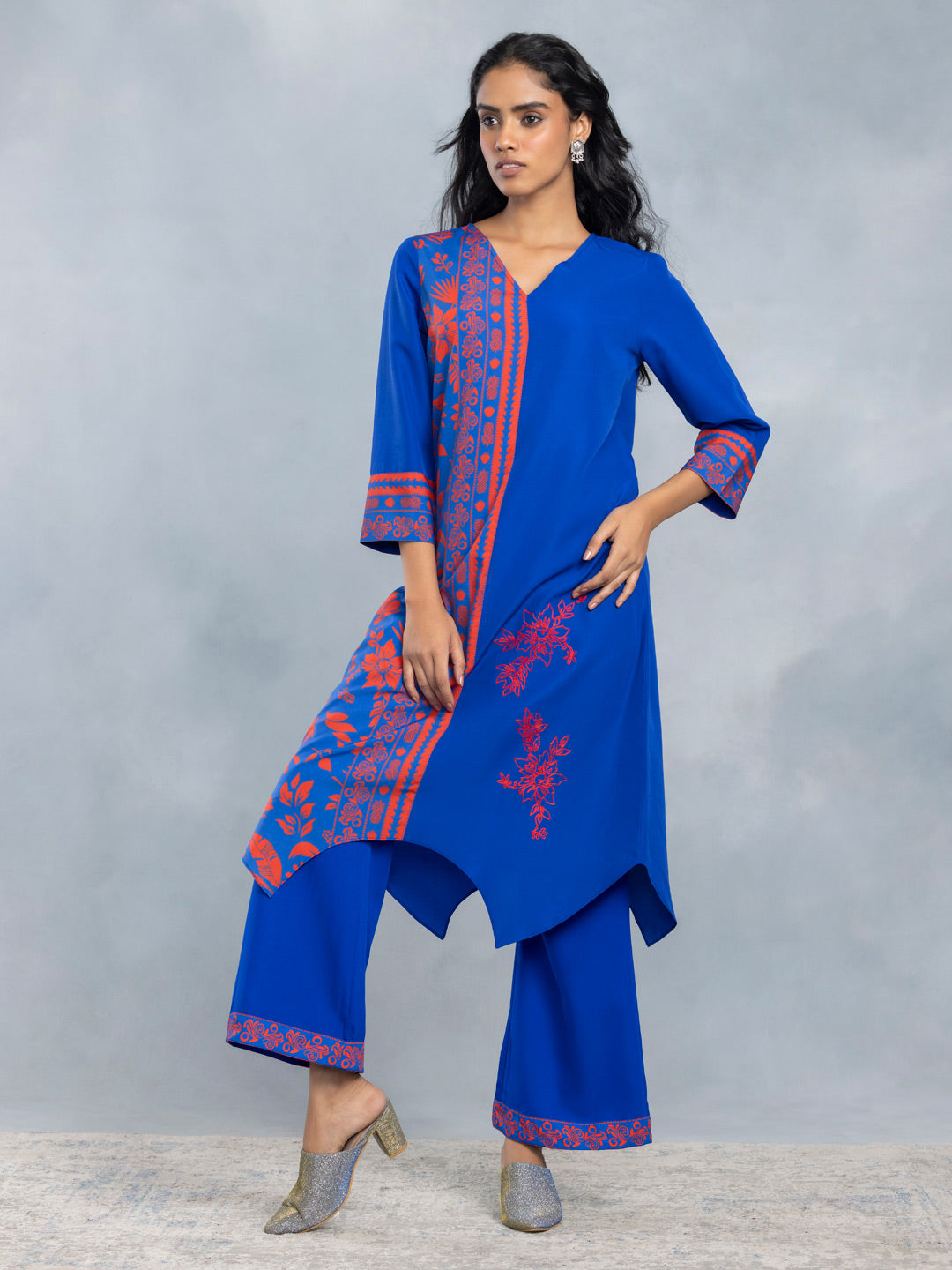A-line Asymmetric Embroidered Kurta Set from Shaye , Kurta Set for women