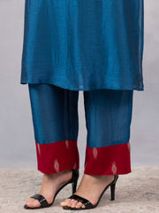 Straight Blue Kurta with Yoke Set With Dupatta from Shaye , Kurta Pajama 2 piece set for women