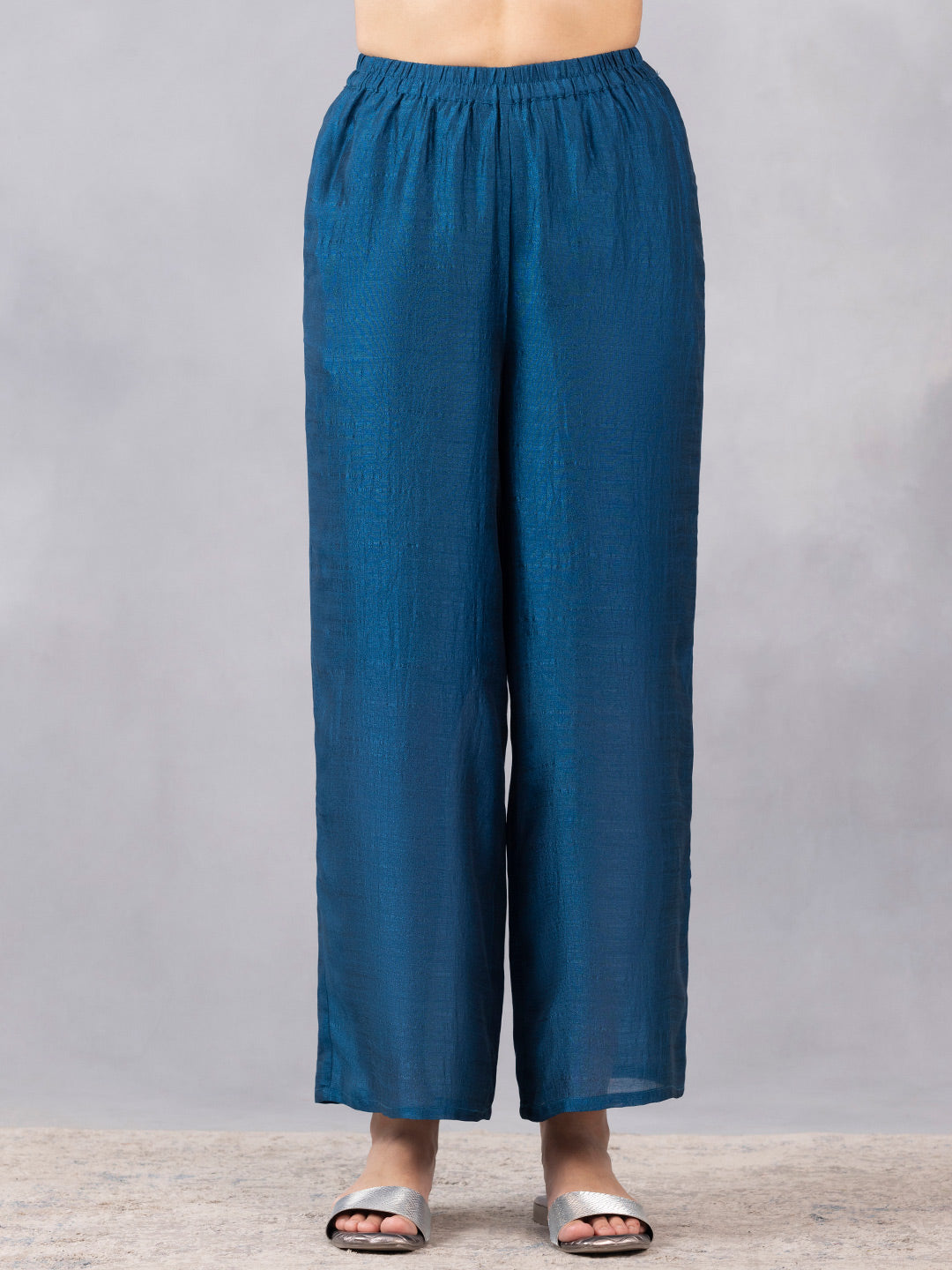 Teal Blue Chanderi Straight Kurta Set from Shaye , Kurta Pajama 2 piece set for women