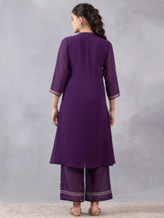 Purple Gota Patti Straight Kurta Set with Dupatta from Shaye , Kurta Set for women