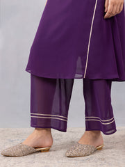 Purple Gota Patti Straight Kurta Set with Dupatta from Shaye , Kurta Set for women