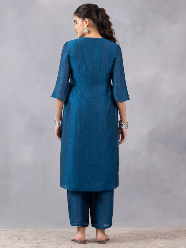 Teal Blue Embroidered Kurta Set With Dupatta from Shaye , Kurta Set for women