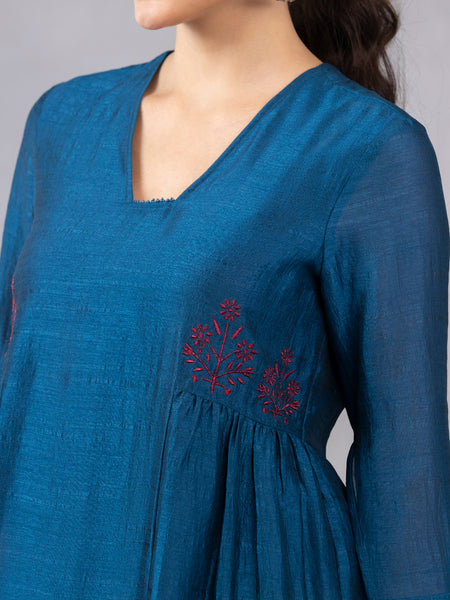 Teal Blue Embroidered Kurta Set With Dupatta from Shaye , Kurta Set for women