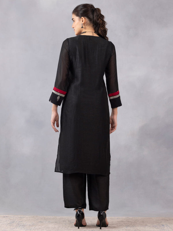 Black Straight Kurta Set With Dupatta from Shaye , Kurta Set for women