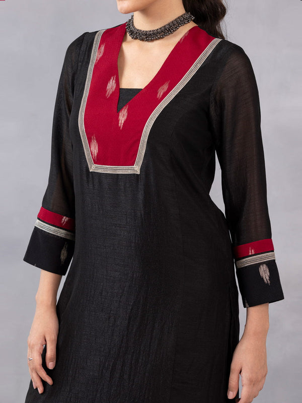 Black Straight Kurta Set With Dupatta from Shaye , Kurta Set for women
