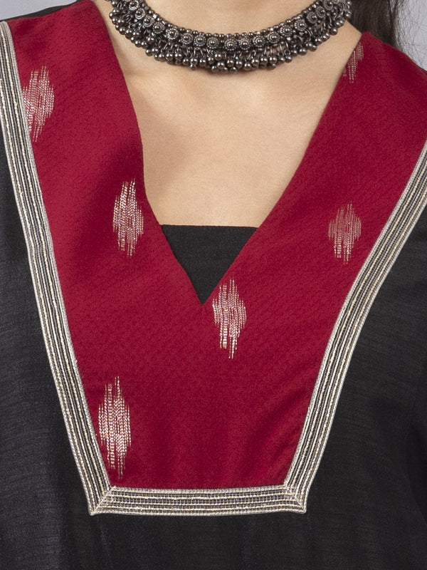 Black Straight Kurta Set With Dupatta from Shaye , Kurta Set for women