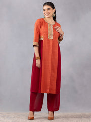 Zardozi Lace Straight Kurta Set With Dupatta from Shaye , Kurta Pajama 2 piece set for women