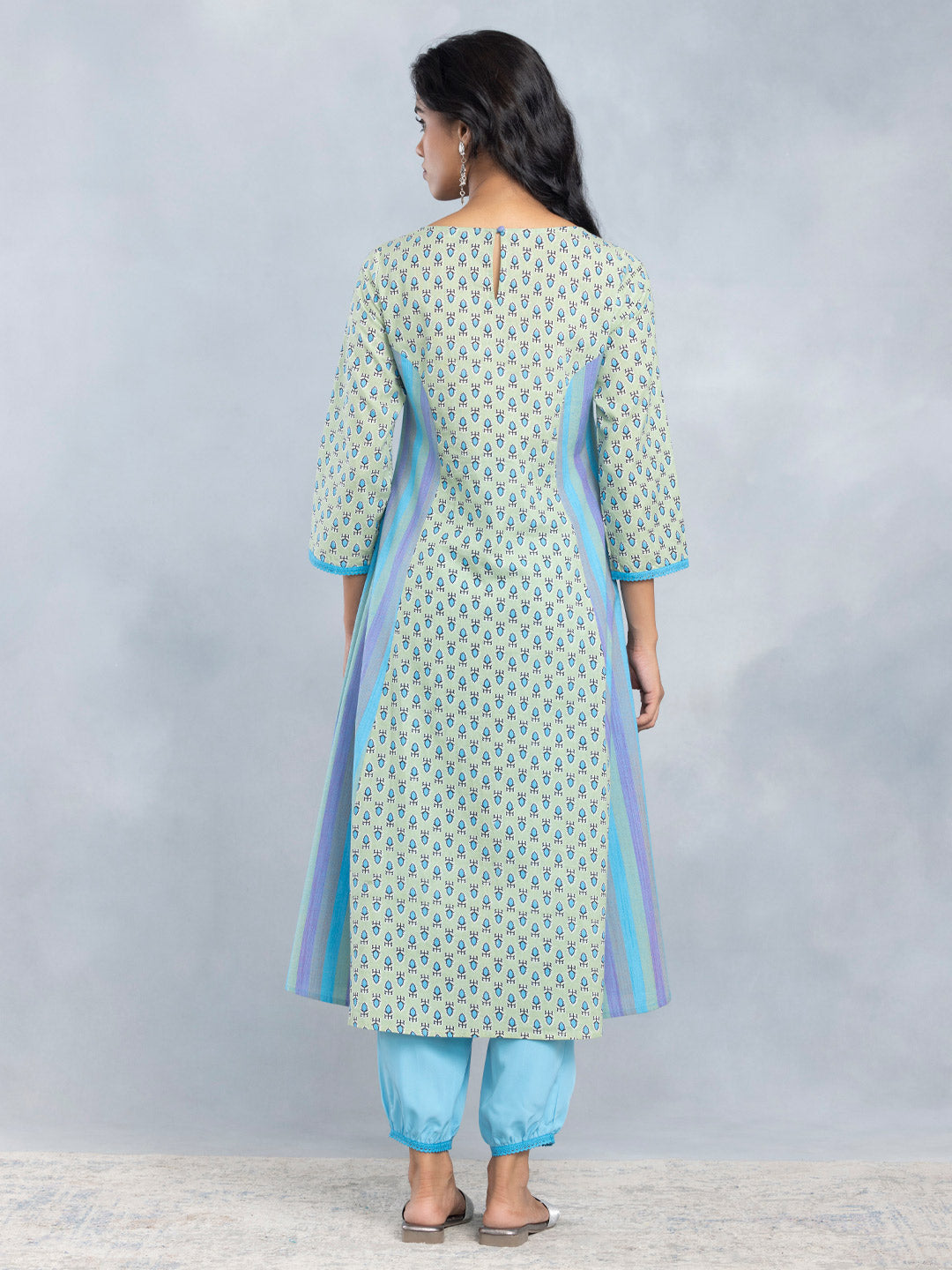 Green and Blue Anarkali Set from Shaye , Kurta Pajama 2 piece set for women