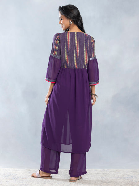 Purple Front Open Straight Kurta from Shaye India , Kurta for women