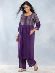 Purple Front Open Straight Kurta from Shaye India , Kurta for women