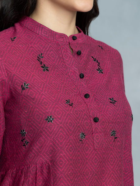 Purple & Black Silver Embroidered A-Line Kurta Set from Shaye , Kurta Set for women